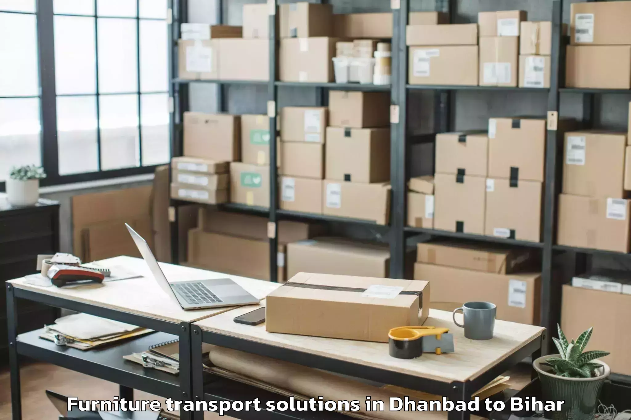 Trusted Dhanbad to Darbhanga Furniture Transport Solutions